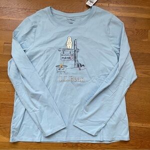 L.L. Bean Women’s Vacationland Maine Long Sleeve PJ Top large